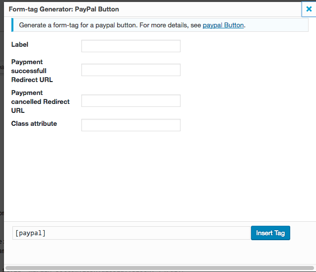 create cf7 paypal tag