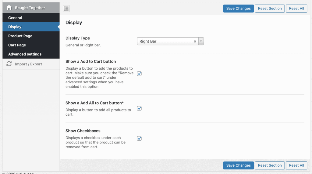 choose the display of frequently bought together products
