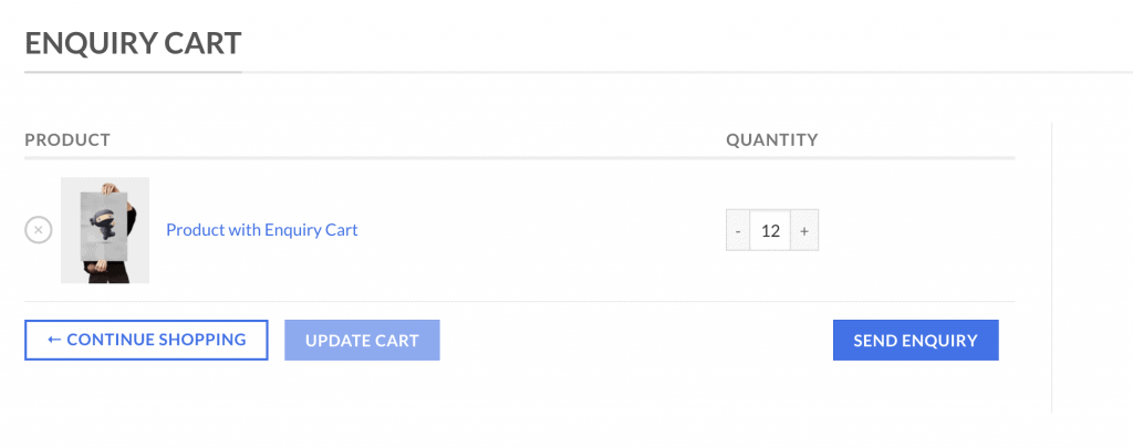 woocommerce enquiry cart example