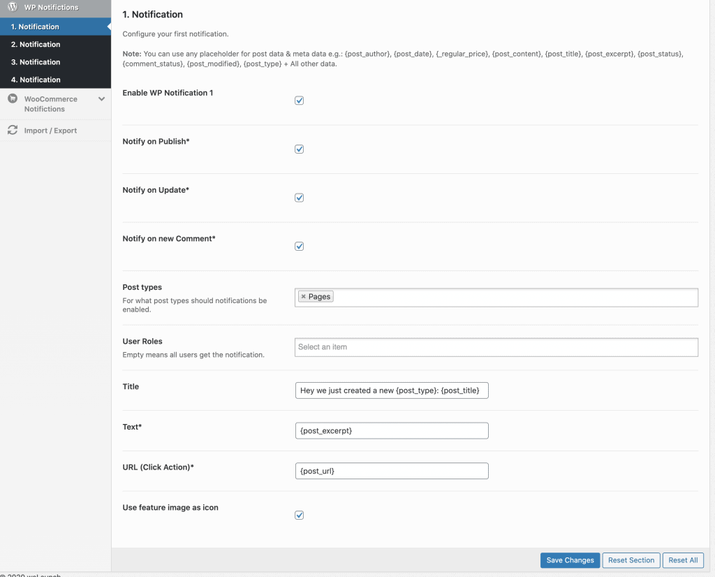 automatic notification about new custom wp post types