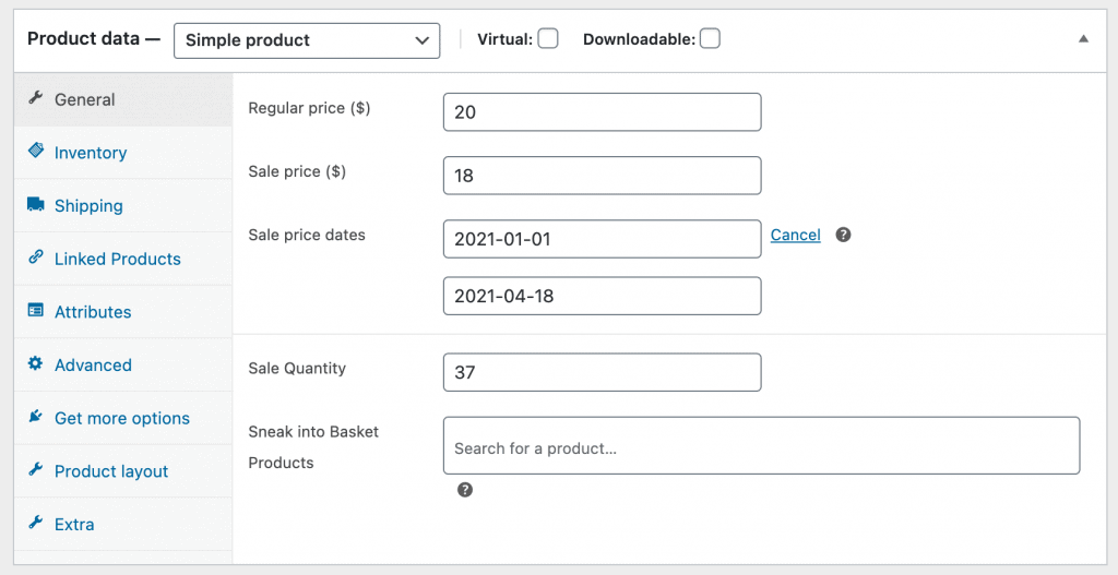 schedule a woocommerce product sale price