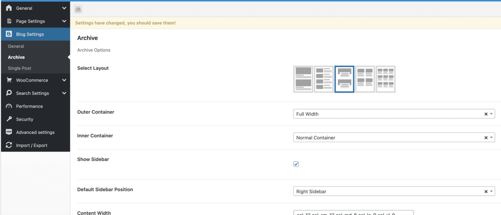 blog settings