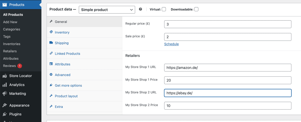 set retailer data on product level
